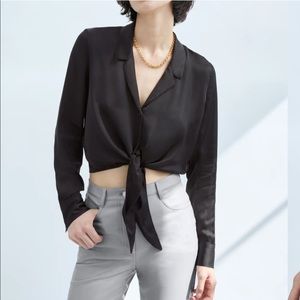 Aritzia Wilfred Tie Front Blouse